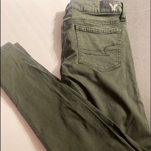 NWOT AE olive green jeggings